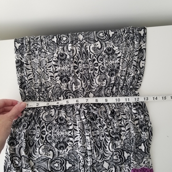 Soma Black and White Paisley Printed Sleep Romper Size S - Picture 10 of 12